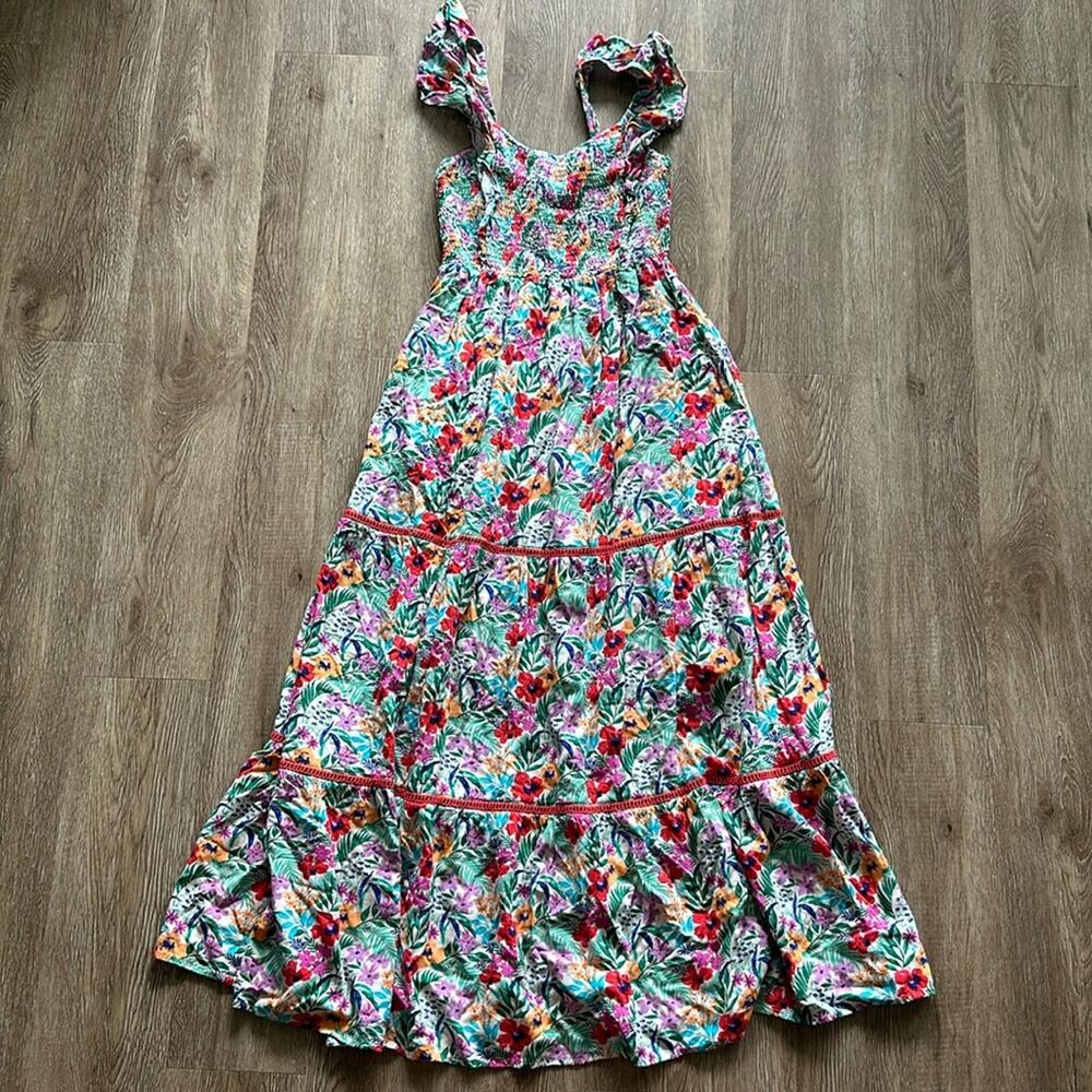 Lost & Wander All‎ Summer Long Maxi Dress Floral Print Size XS Ruffle Straps